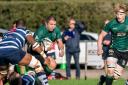 Mark McCall of North Walsham Vikings rugby club breaks through the defence in Westcombe Park match