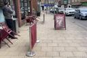 The Costa Coffee sign causing a stir in Cromer - blocking the pavement in Church Street