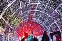 Tunnel of Light on Hayhill, Norwich. Samantha Skouros and her daughter Betty enjoying the lights.Picture: ANTONY KELLY
