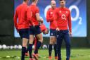 England's Ben Youngs, right, during an England training session Picture: PA
