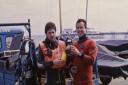 Martin Warren, left, and David Pope, who dived to th ruins of Shipden, in Cromer, in 1986. Picture: Cromer Museum