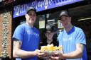 Will's Plaice Fish and Chip Shop in East Runton is celebrating 10 years in business. Pictured is Tieran Cain, Oliver Watson and Will Watson. Picture: MARK BULLIMORE
