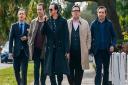 The boys are back in town: Martin Freeman, Paddy Considine, Simon Pegg, Nick Frost and Eddie Marsan in a scene from The World's End, which was filmed in Welwyn Garden City