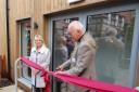 Peter Ratcliffe, Sheringham’s mayor, cuts the ribbon to open a new classroom at St Andrew's School in Aylmerton