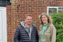 Alan and Sara Caistor outside their rented Holt home