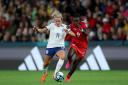 England's Lauren Hemp (left) and Haiti's Sherly Jeudy battle for the ball during the FIFA Women's World Cup