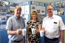 Hospital Friends chairman Keith Jarvis (left) toasts the coffee morning with Sally and Gordon  Haynes