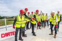 A scene from the topping-out ceremony at King’s Court Nursing Home in Holt