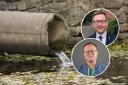 Sewage overflows were not the cause of three north Norfolk beaches losing their Blue Flag status, according to the Environment Agency - insets Duncan Baker, North Norfolk MP, and Tim Adams, NNDC leader