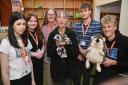 Students from Paston College in North Walsham launch their Hedgehog Friendly Campus project with the help of Marian Grimes of Hedgehog Haven rescue