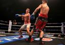 Liam Walsh, left, on his way to victory last time out against Joe Murray. Picture: PA