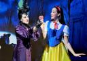 The Evil Queen Sherrie (Kit Henson) and Snow White (Jemima Scott) in Sheringham Little Theatre's Snow White panto.