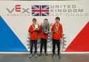 From left, Noah Heath, William Cokayne and Leo Malakar, who have qualified for the world VEX robotics championships in Dallas