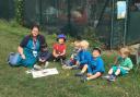 Worstead Pre-School manager Clare Gwilliam with some of the pupils