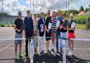 A scene from the re-opening of the resurfaced tennis courts in Cromer
