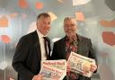 Henry Faure Walker, Newsquest CEO (left), with CEO of the NSPCC Sir Peter Wanless as Newsquest joins forces with the charity