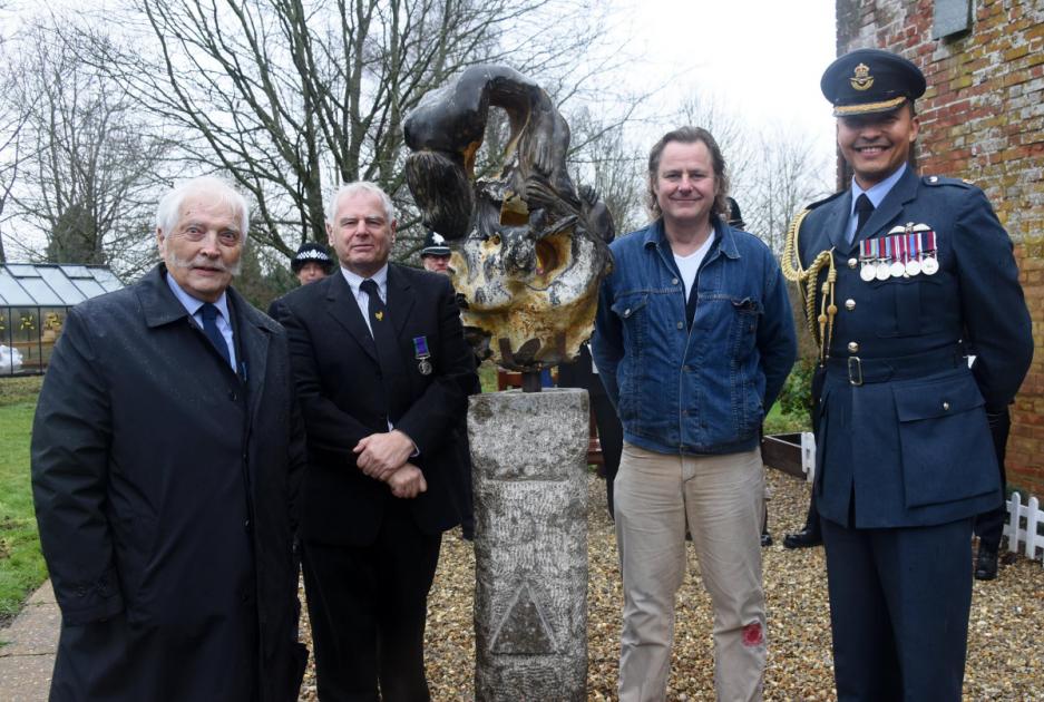 Flint sculpture unveiled at RAF West Raynham veteran centre 