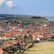 A view of Sheringham in north Norfolk from Beeston Bump