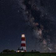 The Milky Way captured above Happisburgh Lighthouse in north Norfolk
