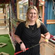 Mollie Gallon, marketing executive, at The Ffolkes in Hillington at the new container crazy golf course.