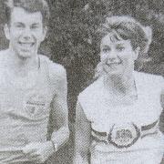 Mary Tagg with her brother Mike when they were both selected to compete at the Mexico Olympics