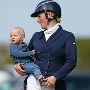 Zara Tindall with her son Lucas at the Barefoot Retreats Burnham Market International Horse Trials in Norfolk.