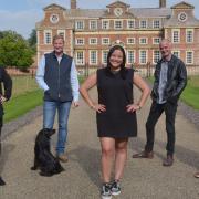 New music festival Wide Skies and Butterflies will take place at the Raynham Estate, pictured (L-R) are the team: Abbie Panks, Lord Tom Raynham, Gilly the dog, Samira Williams, Sam Booker and Tom Branston.