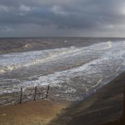 Flood alerts were in place for parts of the Norfolk coast including Walcott.