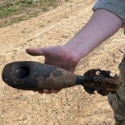 Police and the army's bomb disposal unit attended a farm in Roughton after an unexploded mortar shell was found.
