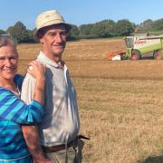 Paul and Jenny Buxton at Park Farm in Heydon, where the Buxton family has farmed for 100 years