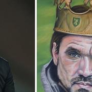 Norfolk artist John Etheridge wants Norwich City manager Daniel Farke to have the painting that he did of him. Picture: Paul Chesterton/Focus Images/John Etheridge.