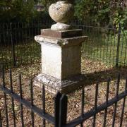 The duelling stone with an urn on top at Cawston, depicting a duel between Sir Henry Hobart of Blickling Hall, and Oliver Le Neve of Great Witchingham Hall in 1698. Picture: DENISE BRADLEY