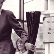 Diana, the Princess of Wales, unveils a plaque to open the Splash in May 1988. Picture: Archant Library