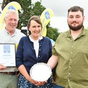 The Aylsham Show's 2022 Food and Drink Hero Award was won by The Saracen's Head restaurant at Wolterton. Pictured from left are owners Tim and Janie Elwes with sous chef Jake Sayers