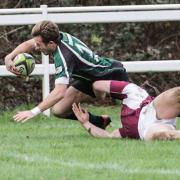 Will Catchpole marks his North Walsham Vikings debut with a try at Ruislip on Saturday afternoon. Picture: HYWEL JONES