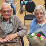 A presentation was held for outgoing Happisburgh Coast Watch controller Fred Rendell, pictured here with wife May, with leaving gifts at a presentation held at Hickling