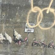 Obscene images were spray painted on to the Banksy mural in Cromer