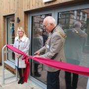 Peter Ratcliffe, Sheringham’s mayor, cuts the ribbon to open a new classroom at St Andrew's School in Aylmerton