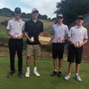 The triumphant Bass team at Mundesley Golf Club, from left, Matt Cozens (junior captain), Thomas Howard, Will Payne and Max Cutting.