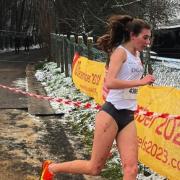 Hattie Reynolds taking part in a cross-country race in Diest, Belgium, on February 12