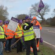 Refuse collectors employed by Serco in North Norfolk and Breckland have gone on strike for a week over a pay dispute. Photo: Sonya Duncan.