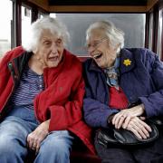 Sheila Peal, left, and Sheila Wintle on the Bure Valley Railway for Mothering Sunday Picture: Supplied