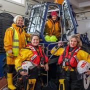Sheringham Lifeboat Stations' female members, from left, Emma Beaugeard, Leanne McColm, Rachel Rickett and Kate Munro