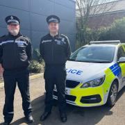Norfolk police inspectors James Makepeace, left, and Ben Hardiman at North Walsham at Norfolk Constabulary's North Walsham police station