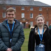 Thomas Dawson and Daisy Lewin from Paston College, on their visit to Auschwitz