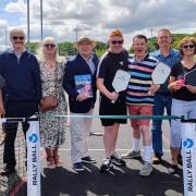 A scene from the re-opening of the resurfaced tennis courts in Cromer