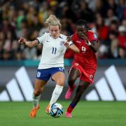 England's Lauren Hemp (left) and Haiti's Sherly Jeudy battle for the ball during the FIFA Women's World Cup