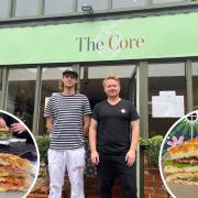 The Core Cafe in Holt's Appleyard courtyard, with owner Nick Bruce-Lockhart and chef Angus Duthie