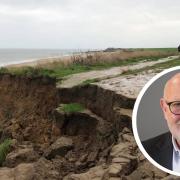 A new scheme called Coastwise is being launched to help communities cope with coastal erosion. Inset: Harry Blathwayt
