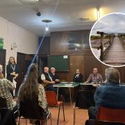 The meeting between the National Trust and Stiffkey locals at the village hall on Monday night (September 25), and the original Stiffkey bridge